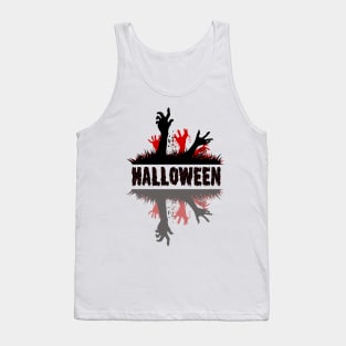 Halloween Zombies Hands Out of the Ground Evergreen Tank Top